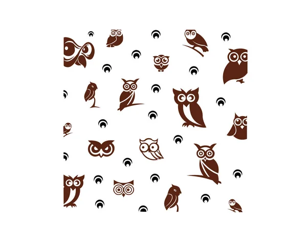 Bird Owl Animals Seamless Repeated Pattern Background Illustration — Stock Vector