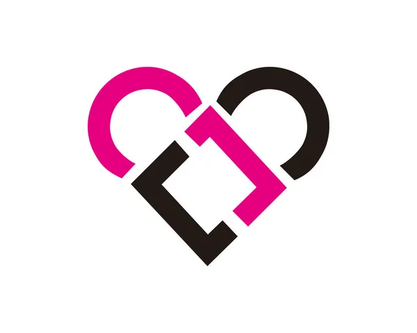 Cuore Amore Romantico San Valentino Logo — Vettoriale Stock
