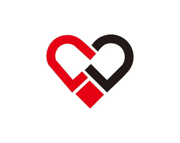 Cuore Amore Romantico San Valentino Logo — Vettoriale Stock