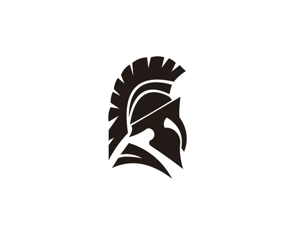 Casco Spartano Guerriero Testa Logo Disegno Vettoriale Illustrazione Vostra Identità — Vettoriale Stock