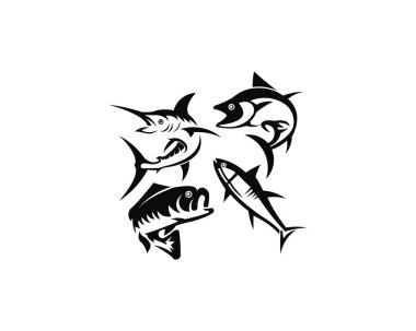Balık su Logo vektör deniz ürünleri Restoran logo simge depolamak