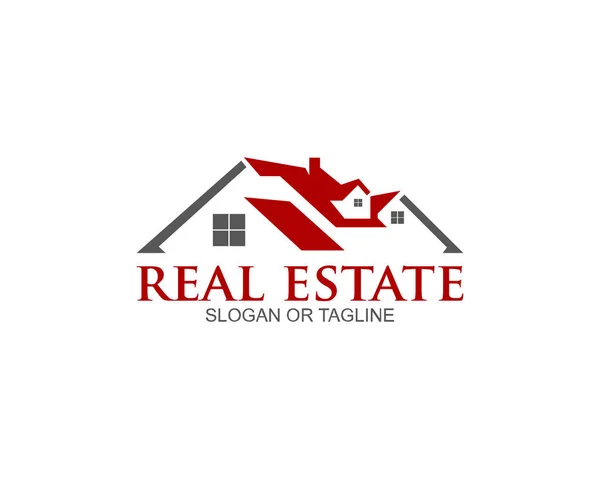 Home Casa Immobiliare Edificio Residenziale Proprietà Logo — Vettoriale Stock
