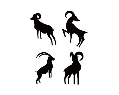  Bir dağ memeli keçi hayvan silüeti .