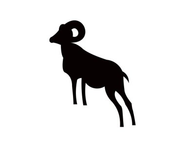  Bir dağ memeli keçi hayvan silüeti .