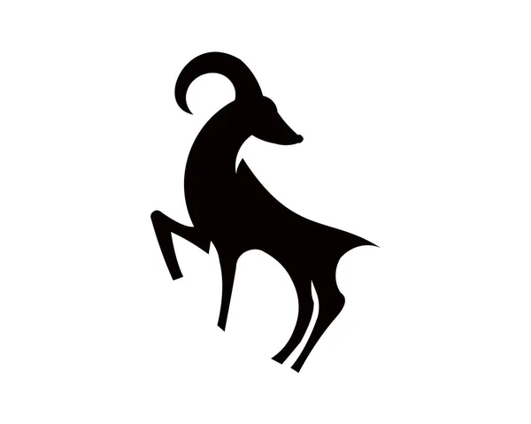 Silhouette Mountain Mammal Goat Animal — Stock Vector
