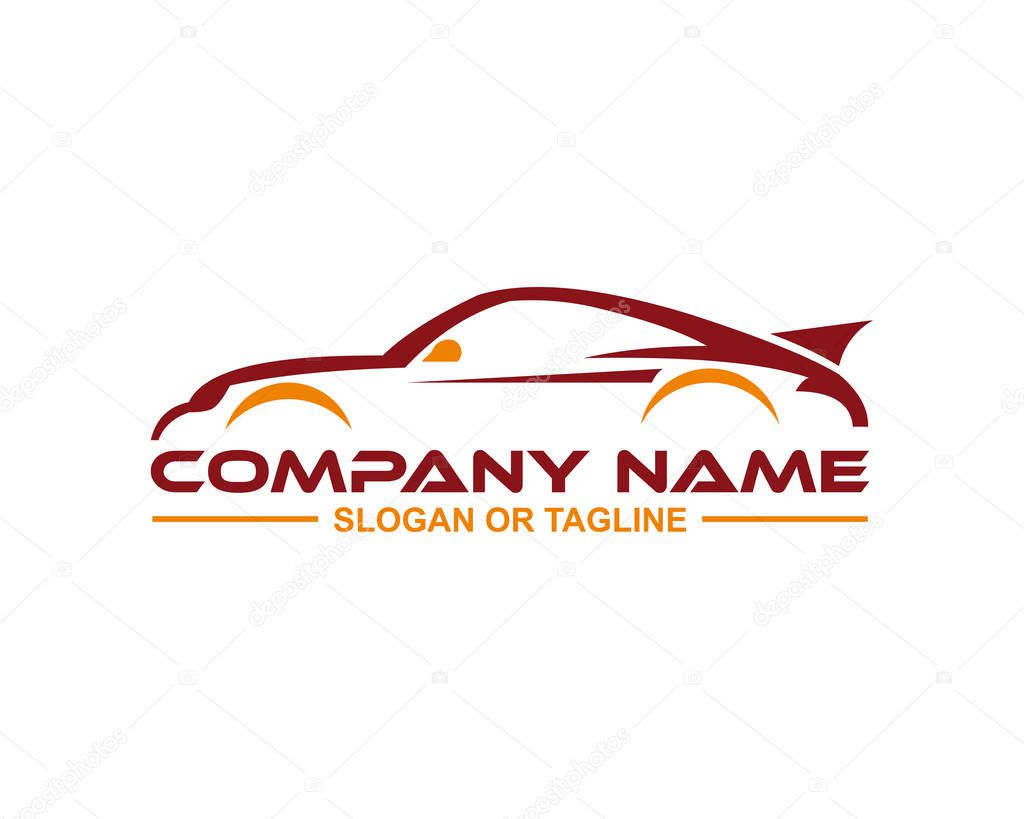 Car logo in clean and simple line graphic designed based on vector format