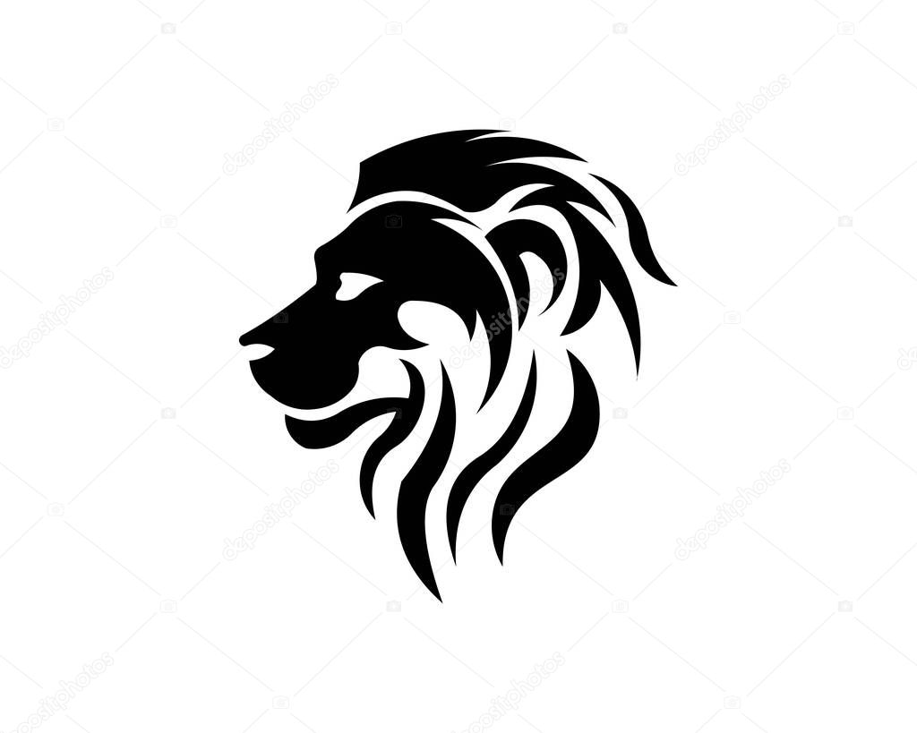 Lion head - vector logo template creative illustration. Animal wild cat face graphic sign. Pride, strong, power concept symbol. Design element.