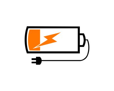 düşük pil şarj vektör - pil illüstrasyon, elektrik sembolü - enerji işareti güç