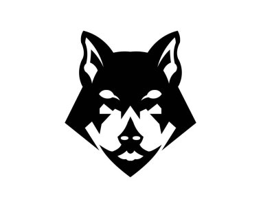 Kurt cıvata amblemi, maskot baş siluet spor logo. İş veya t-shirt tasarım şablonu. Vektör