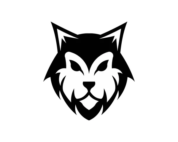 Λύκος Μπουλόνι Έμβλημα Μασκότ Κεφάλι Σιλουέτα Αθλητισμός Λογότυπο Πρότυπο Για — Διανυσματικό Αρχείο