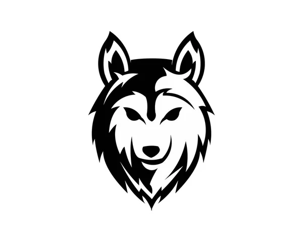 Lobo Perno Emblema Silueta Cabeza Mascota Logotipo Deportivo Plantilla Para — Vector de stock