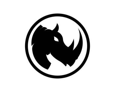 Gergedan siluet illüstrasyon izole vektör. Gergedan siluet. Hayvan Afrika.