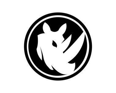 Gergedan siluet illüstrasyon izole vektör. Gergedan siluet. Hayvan Afrika.