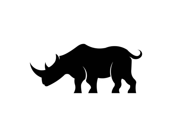 Rhinoceros Silhueta Vetorial Ilustração Isolada Sílhueta Rinoceronte Animais África — Vetor de Stock