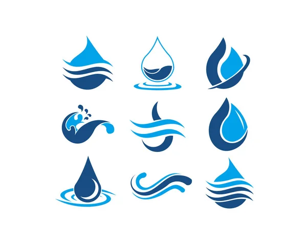 Vatten Droppe Logotyp Mall Vektor Illustration Design — Stock vektor