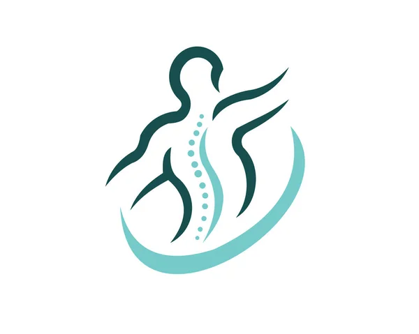 Modèle Créatif Conception Logo Colonne Vertébrale Chiropratique — Image vectorielle