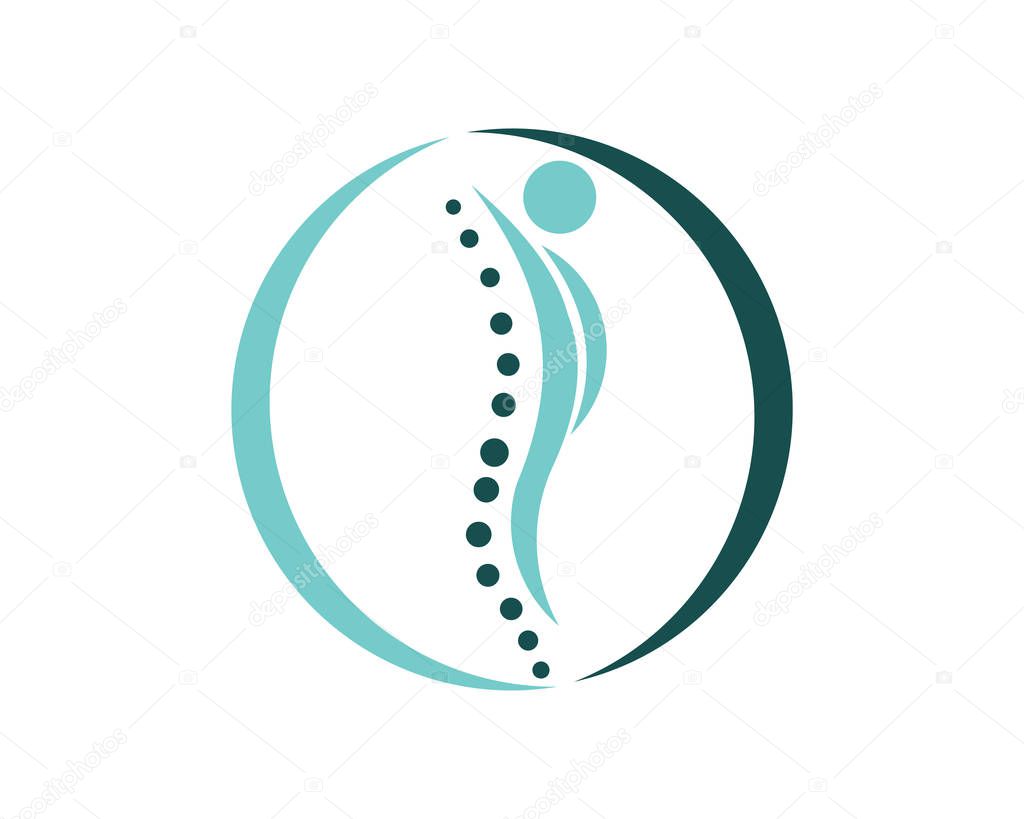 Creative Chiropractic spine Concept Logo Design Template