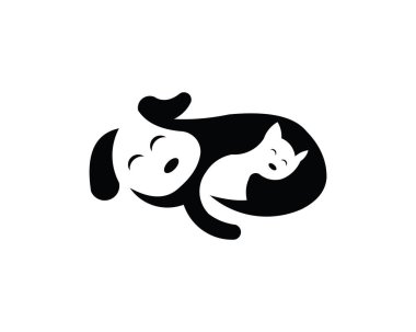 Pets Vektör Logo Şablonu bu kedi ve köpek logosu evcil hayvan dükkanı, evcil hayvan kliniği, ya da başkalarının logosu olarak kullanabilirsiniz