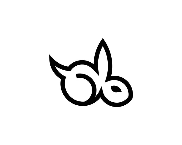 animal Rabbit one line art logo design. Simple black and white vector illustration