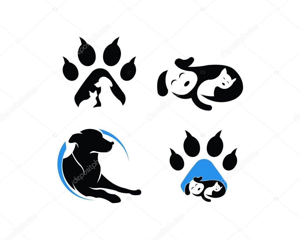 Pets Vector Logo Template this cat and dog logo could be use as logo of pet shop, pet clinic, or others