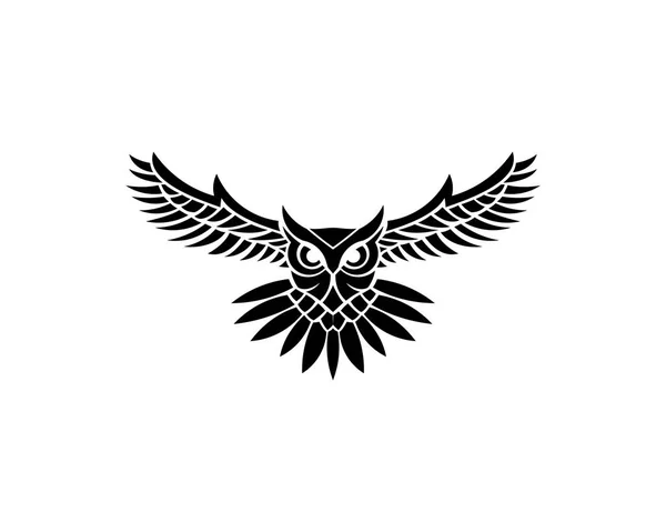 Baykuş logosu - vektör çizimi. Beyaz arkaplanda amblem tasarımı