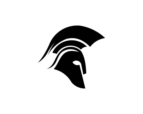 Logo Casco Gladiador Icono Armadura Guerrera Espartana Griega Estilo Cómic — Vector de stock