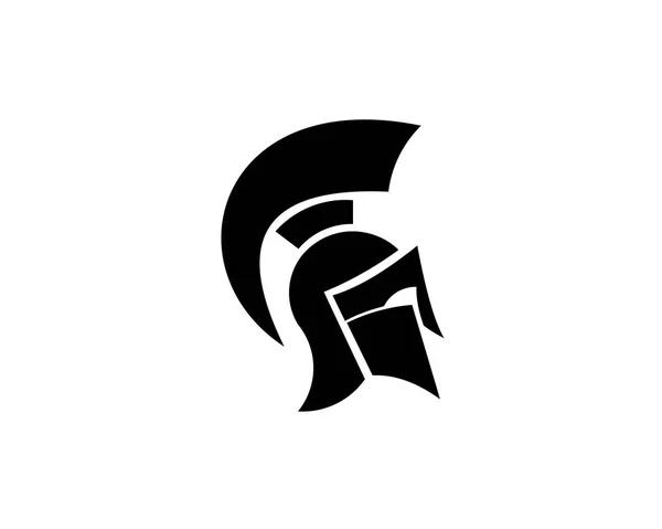 Gladiatorenhelm Logo Oder Symbol Griechische Spartanische Kriegerrüstung Comic Stil Vektorillustration — Stockvektor