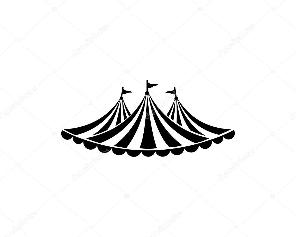 Circus tent logo template. Vector illustration.