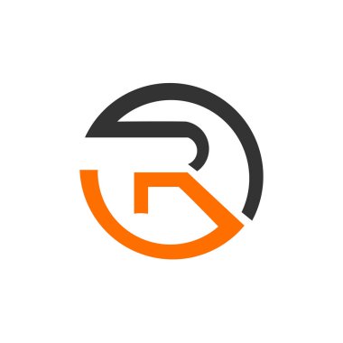 R harfi logo tasarım şablonu elementleri
