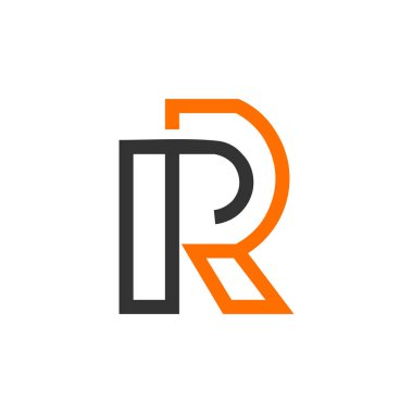 R harfi logo tasarım şablonu elementleri