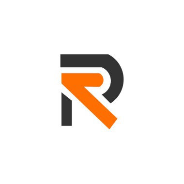 R harfi logo tasarım şablonu elementleri
