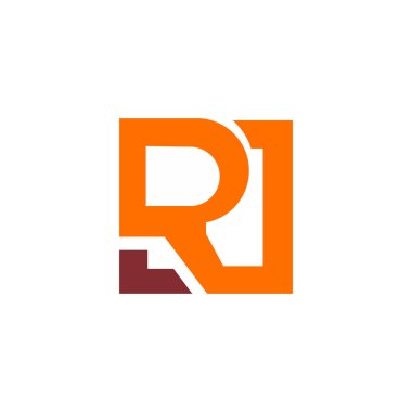 R harfi logo tasarım şablonu elementleri