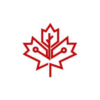 Kırmızı Kanada akçaağaç yaprağı simgesi görüntü vektör