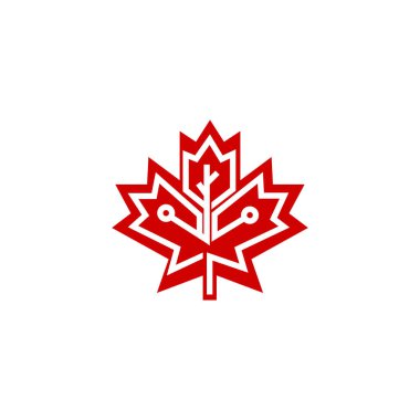 Kırmızı Kanada akçaağaç yaprağı simgesi görüntü vektör