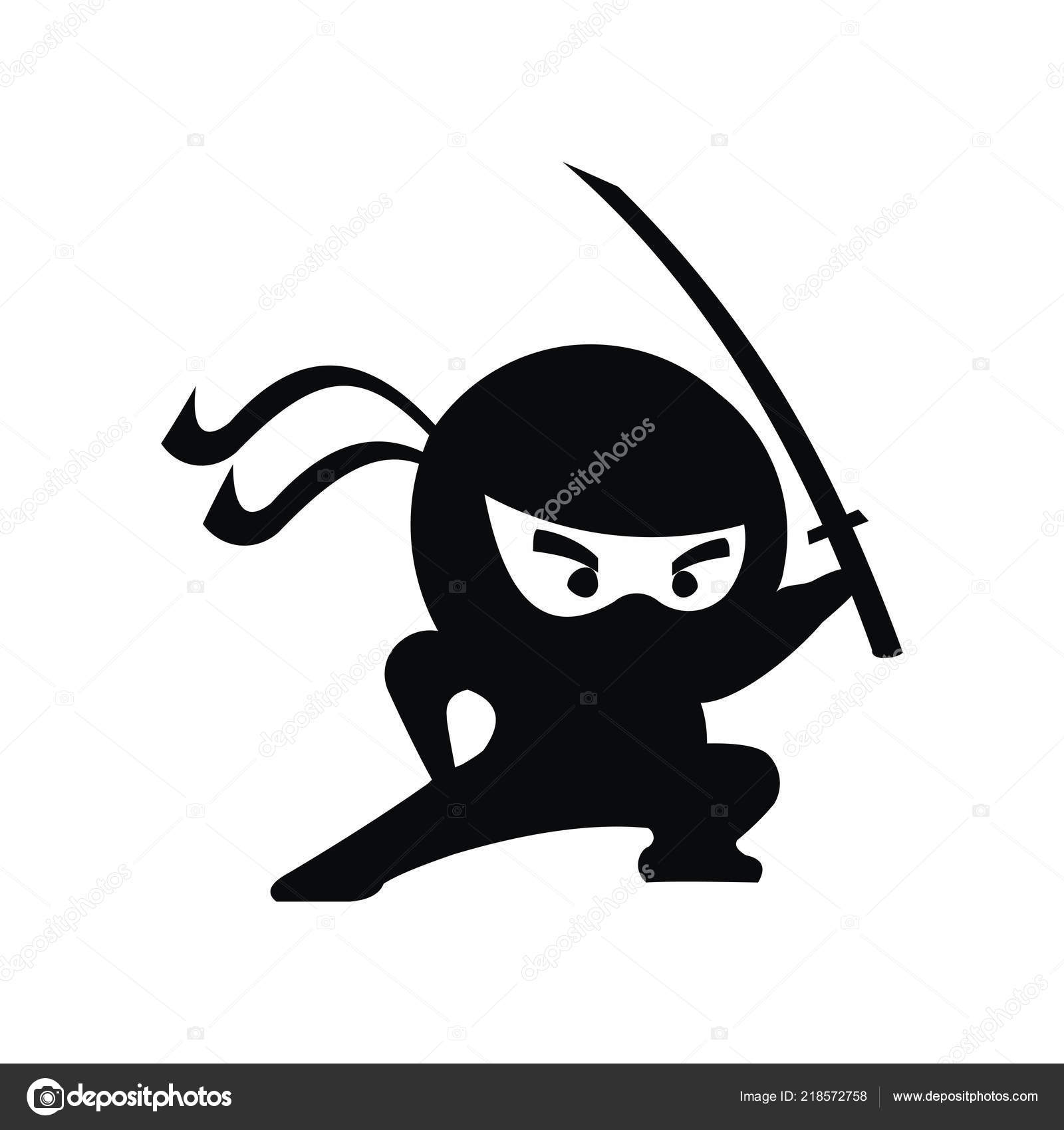 Ninja Preto Do Kung-fu Dos Desenhos Animados Na Máscara Ilustração do Vetor  - Ilustração de guerreiro, assassino: 75000350