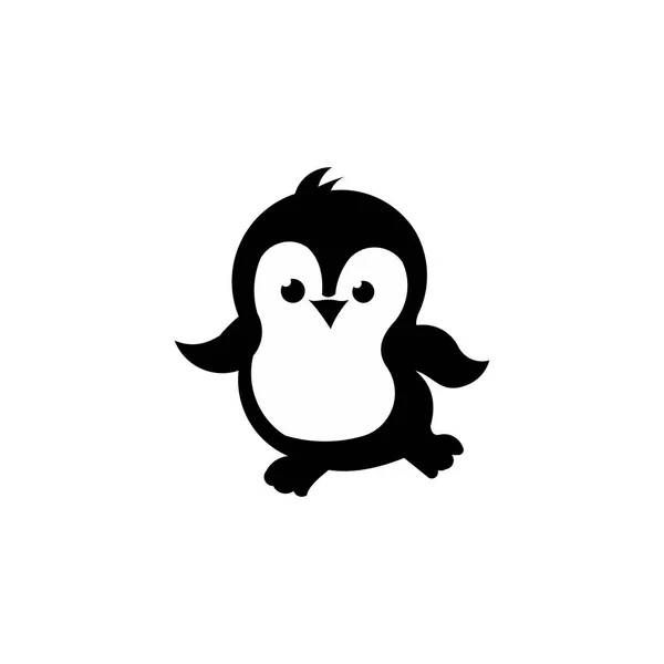 Пінгвін Птах Тварин Силует Мультфільм Векторна Іконка — стоковий вектор