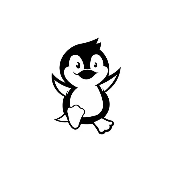 Penguin Bird Animal Silhouette Cartoon Vector Icon — Stock Vector