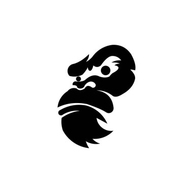 Goril baş vektör, maymun kafa vektör, maymun yüz logosu