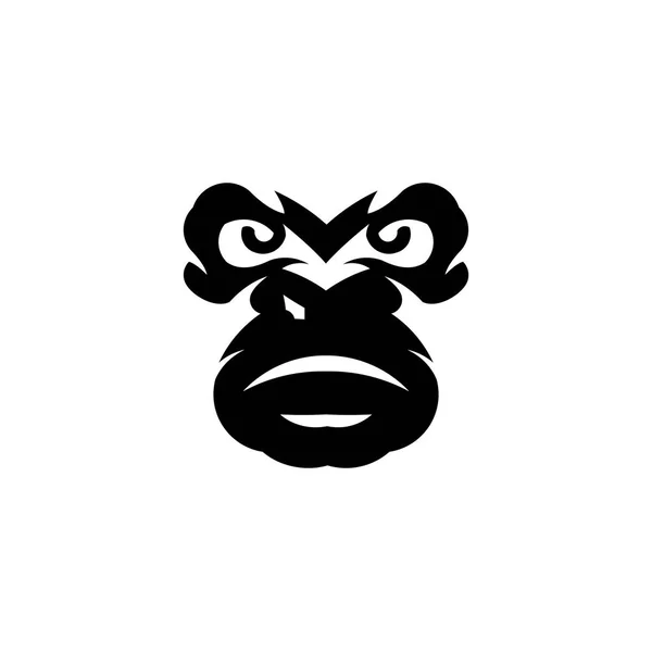 Gorillakopfvektor Affenkopfvektor Affengesicht Logo — Stockvektor