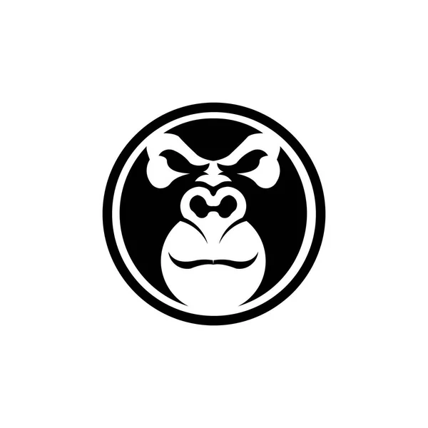 Gorillakopfvektor Affenkopfvektor Affengesicht Logo — Stockvektor