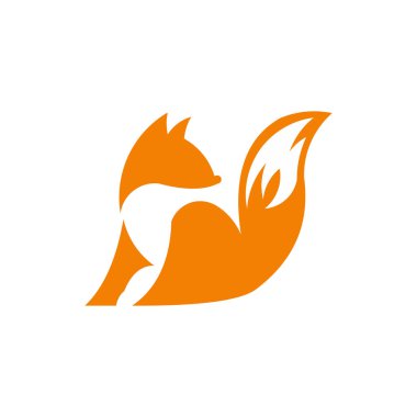  Fox turuncu ilham logo. Modern beyaz arka plan ilham üzerinde