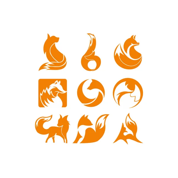 Fox Oranje Inspiratie Logo Moderne Witte Achtergrond Inspiratie — Stockvector