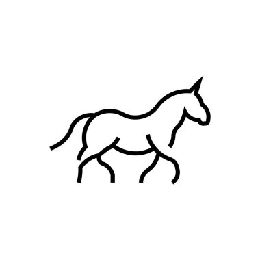 at çizgi çizimleri anahat logo vektör simge şablonu çalışan