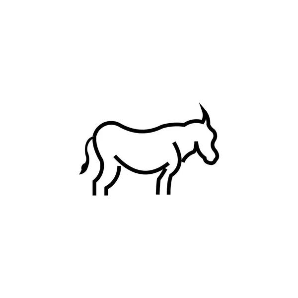Correndo Cavalo Linha Arte Esboço Logotipo Vetor Ícone Modelo —  Vetores de Stock