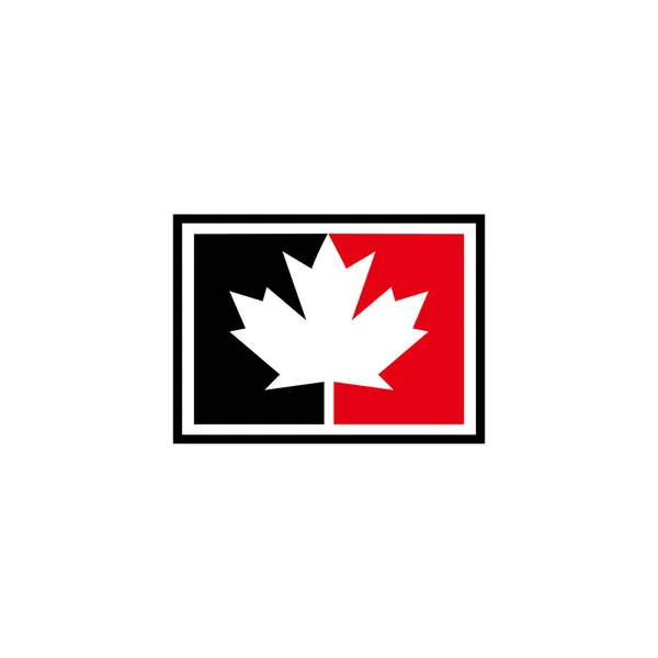 Red Black Canada Maple Leaf Icon Image Vector Logo Inspiration — Stock Vector