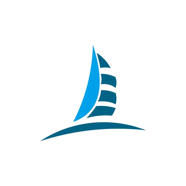 Корабль Волнах Парусник Логотип Туристической Компании Водных Соревнований Туризма — стоковый вектор