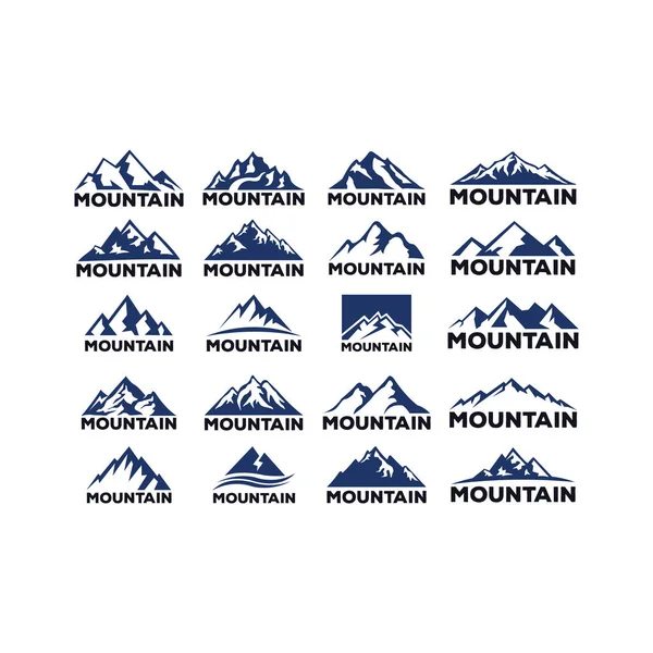 Горы Скалы Вершины Векторная Иллюстрация Дизайн Логотипа — стоковый вектор