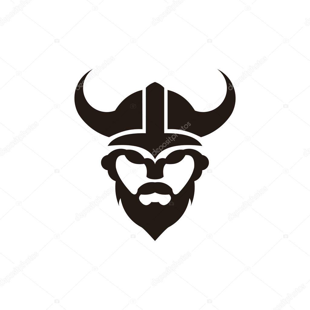 Head people viking ,line illustration of an ancient viking warrior