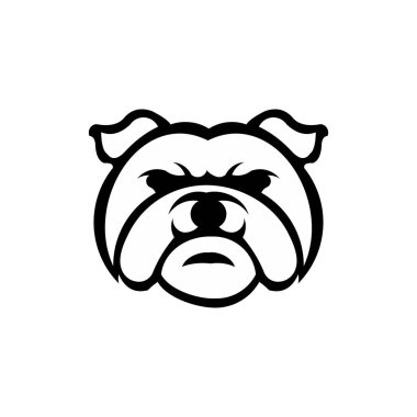Bulldog vahşi hayvan baş maskotu ilham logo illüstrasyon vektör