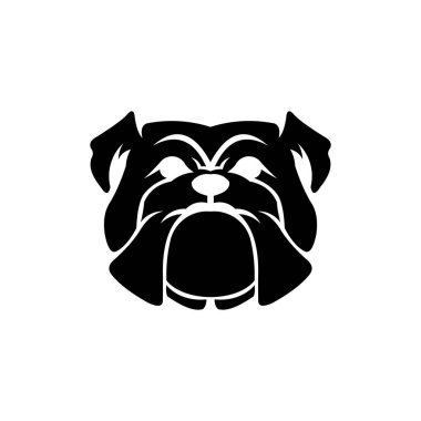 Bulldog vahşi hayvan baş maskotu ilham logo illüstrasyon vektör